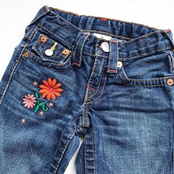 True Religion Joey embroidered flare jeans EUC 5T - Picture 2 of 7
